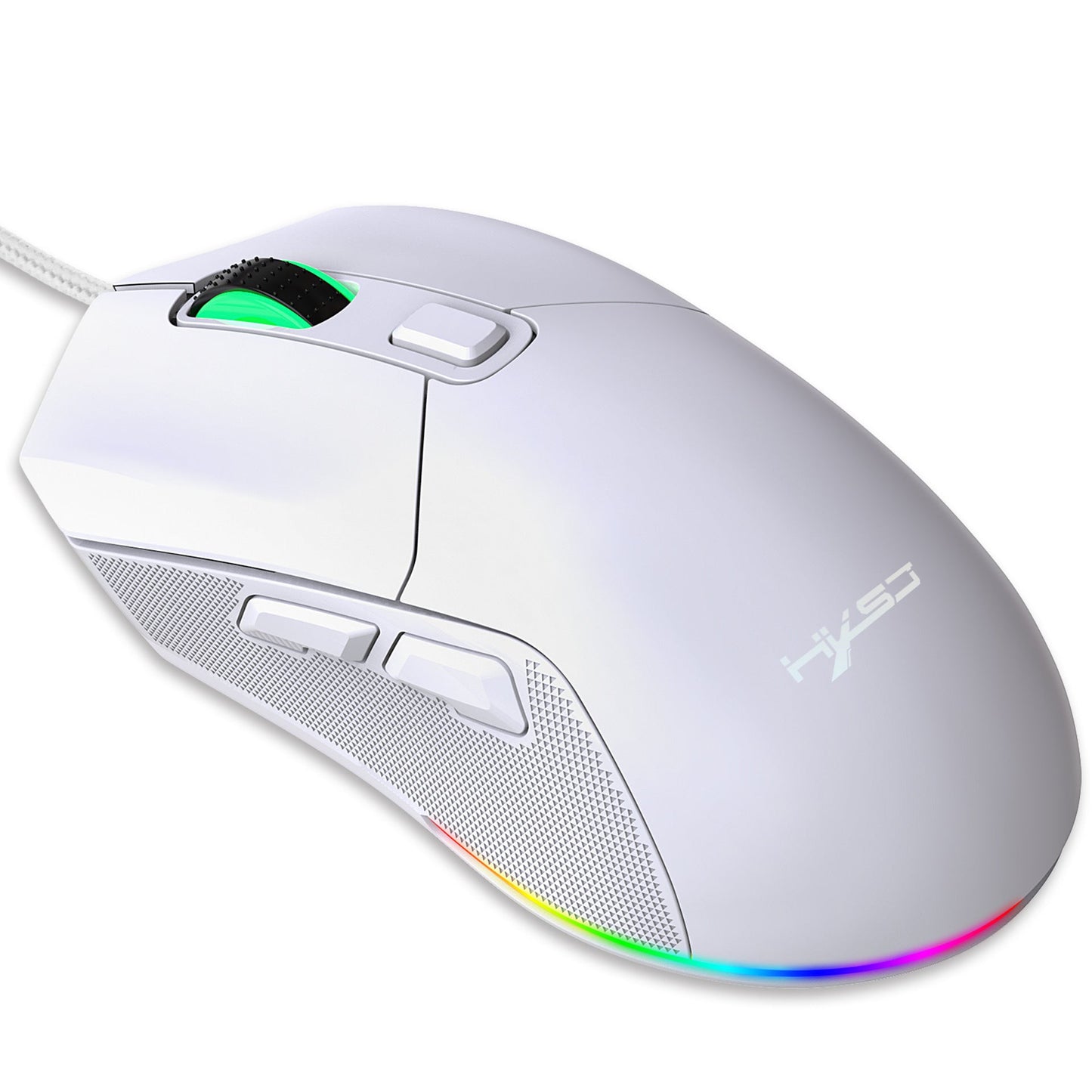 Wired mouse RGB backlight 7200dpi hole gaming mouse interchangeable back cover lightweight - Korvel