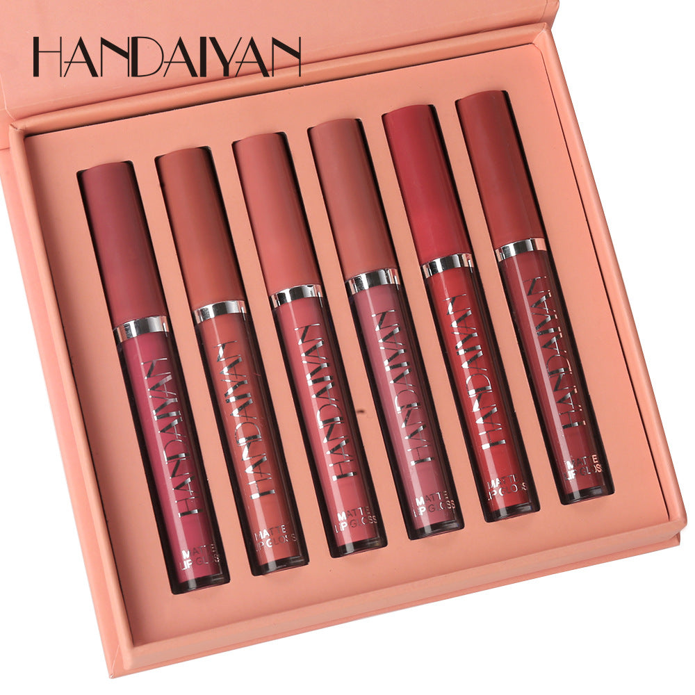 HANDAIYAN Set de Brillos Labiales de 6 Piezas en Caja de Regalo Elegante