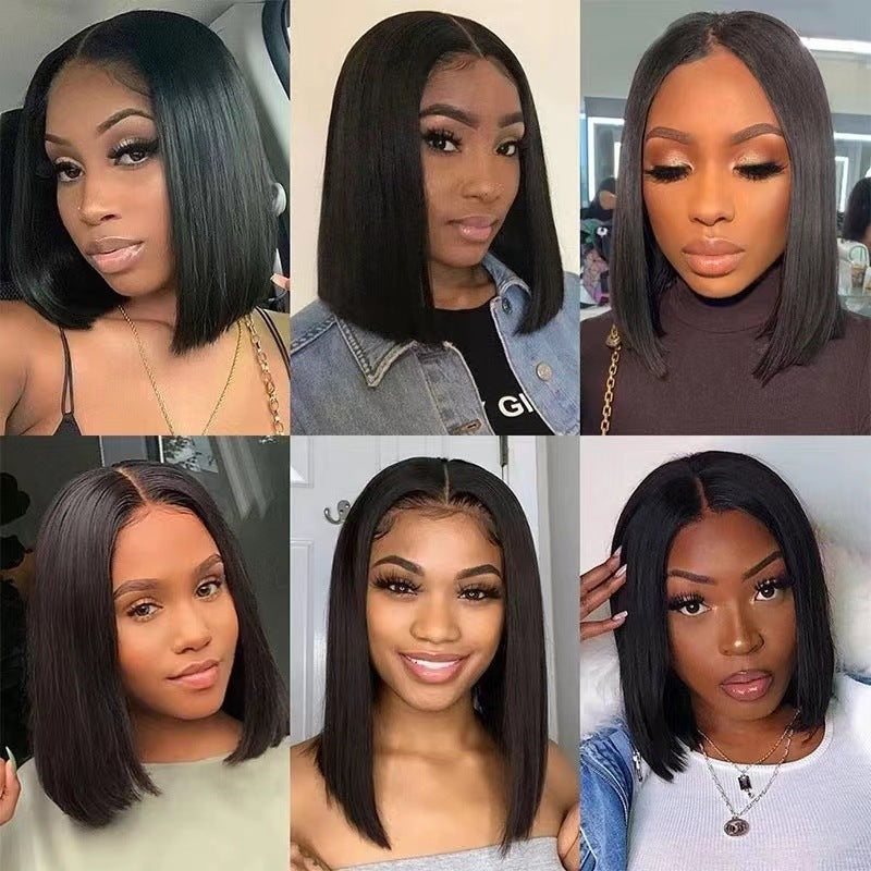 Premium European and American Short Straight Hair Wigs