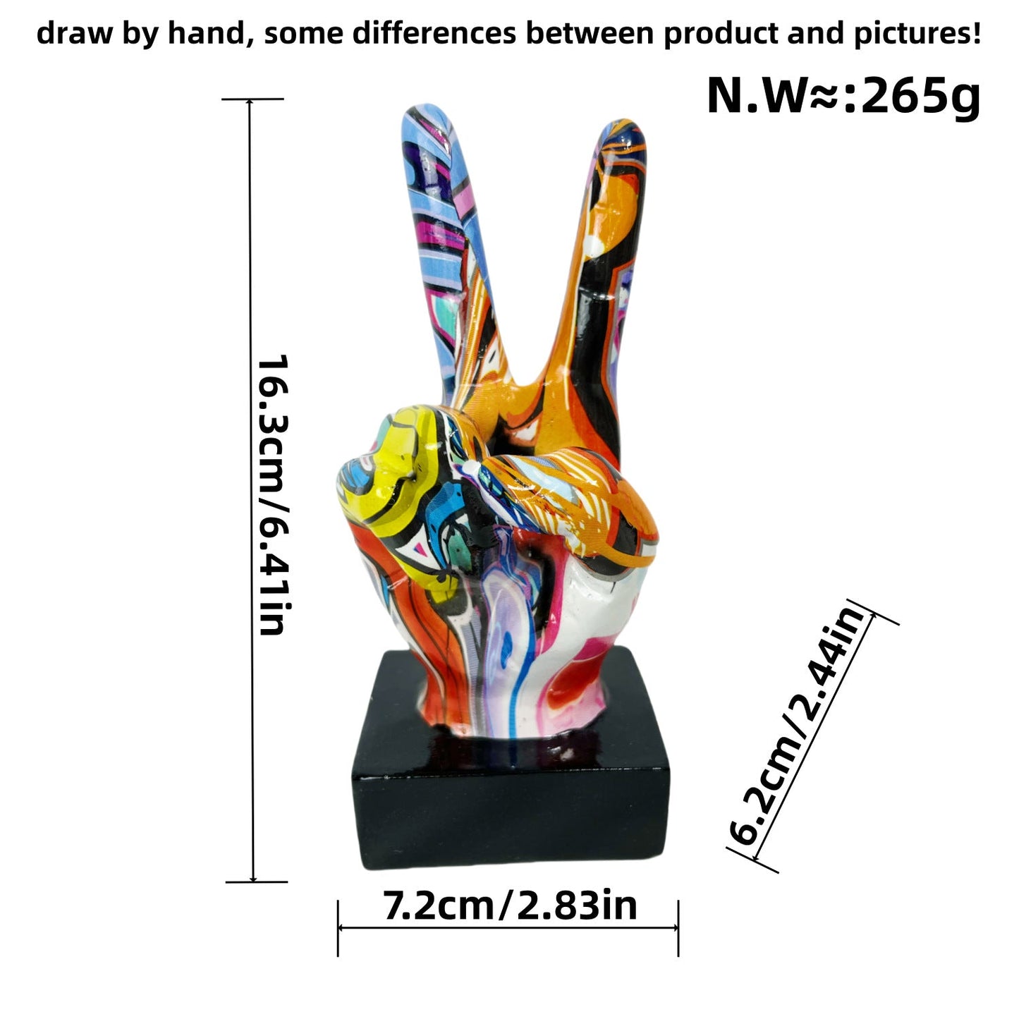 Internet celebrity graffiti gesture ornaments, home living rooms, offices, desktop exhibition halls, resin handicrafts, decorative products - Korvel