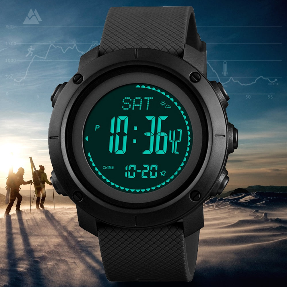SKMEI 1427-belt type  altimeter barometer thermometer altitude men's digital watch sports clock mountain climbing hiking watch Monterey - Korvel
