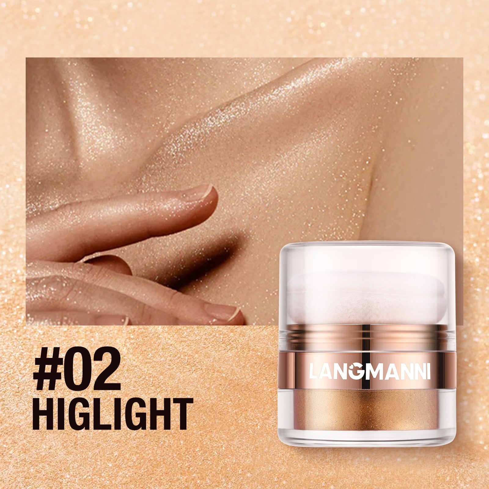 LANGMANNI Highlight powder, pat powder, face and body blush and contour powder - Korvel