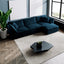 Free Combination Comfy Upholstery Modular Oversized L Shaped Sectional Sofa With Reversible Ottoman, Blue Chenille - Korvel
