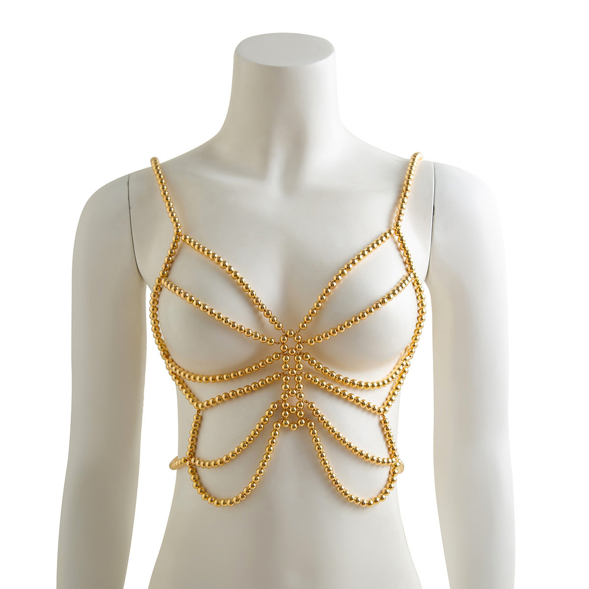 Cadena Corset Mariposa Minimalista con Perlas Imitación