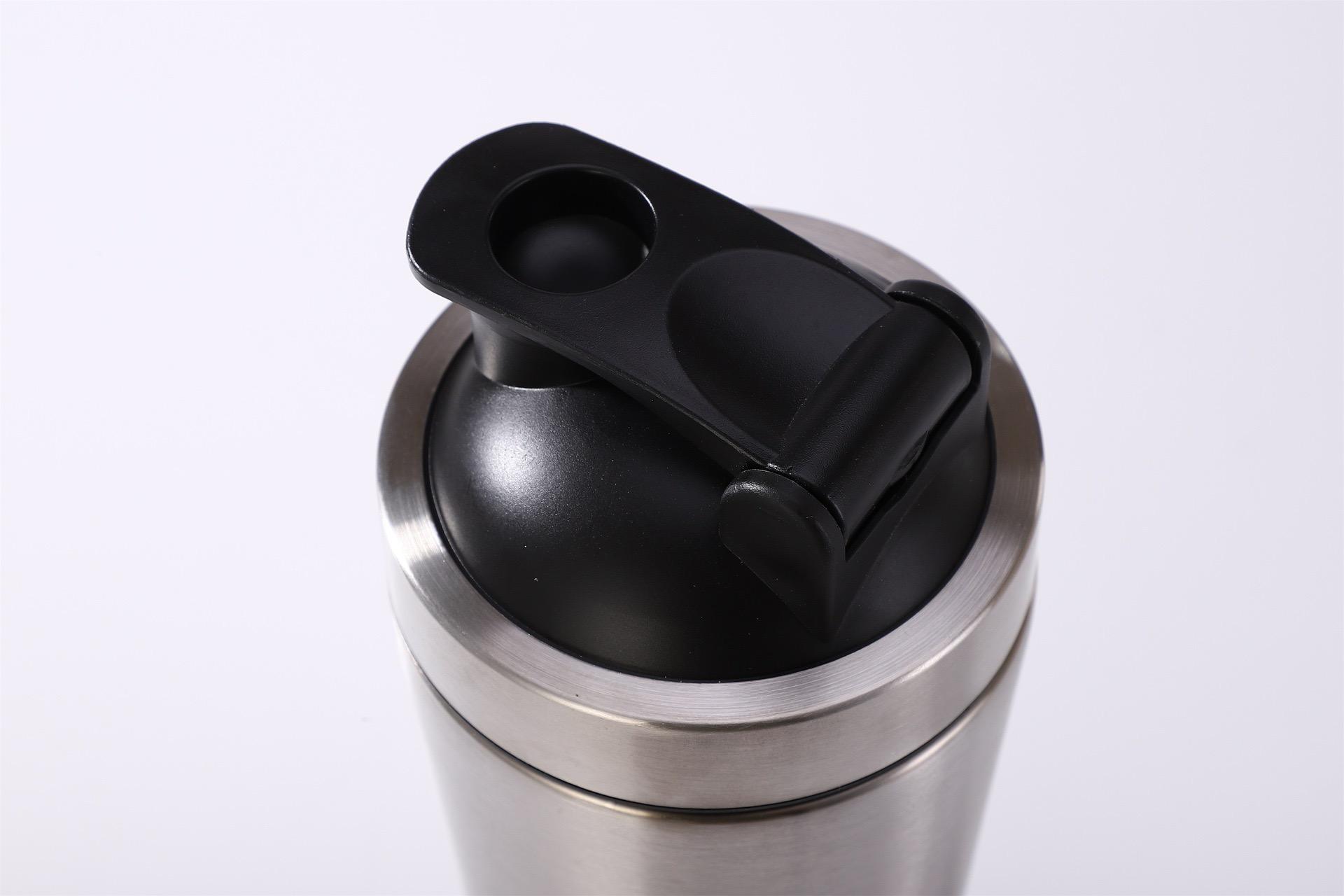 protein shaker bottle 304 stainless steel single layer sports cup shaker with lids and shake ball - Korvel