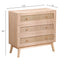 Cabinet de rangement en rotin à 3 tiroirs de 31,5" pour chambre et salon