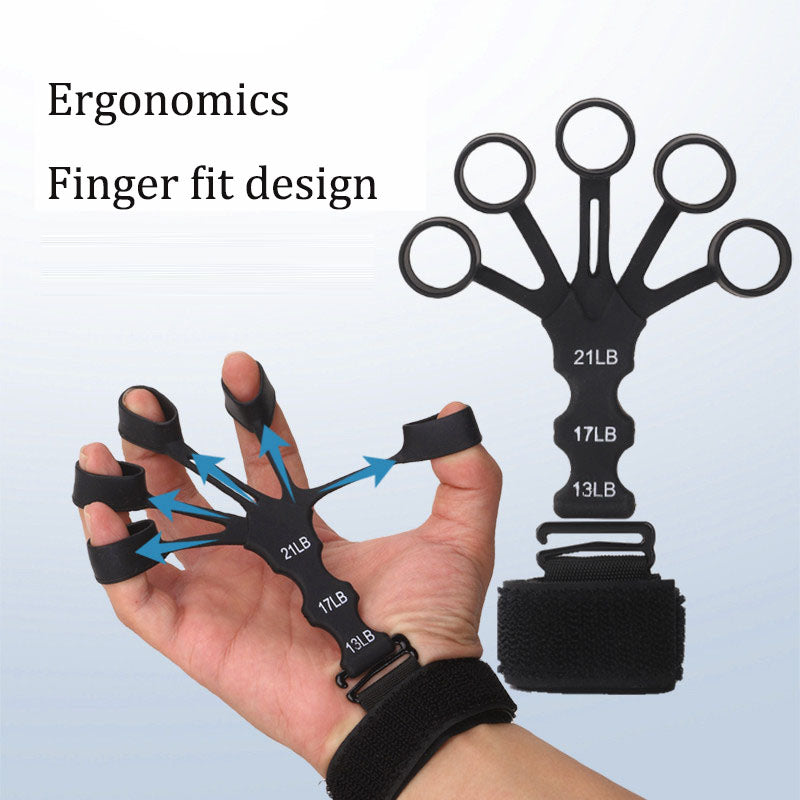 Silicone 5-finger finger trainer, wrist tension device, shooting corrector, basketball shooting training assistance grip strengt - Korvel
