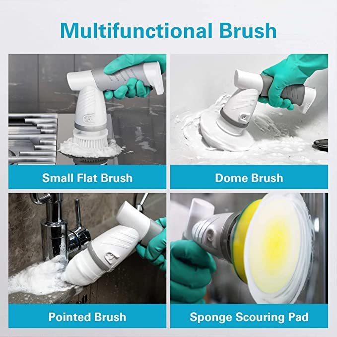 Household Kitchen Hand-Held Electric Dishwashing Brush Creative Bathtub Cleaning Brush Charging Rotary Mop - Korvel