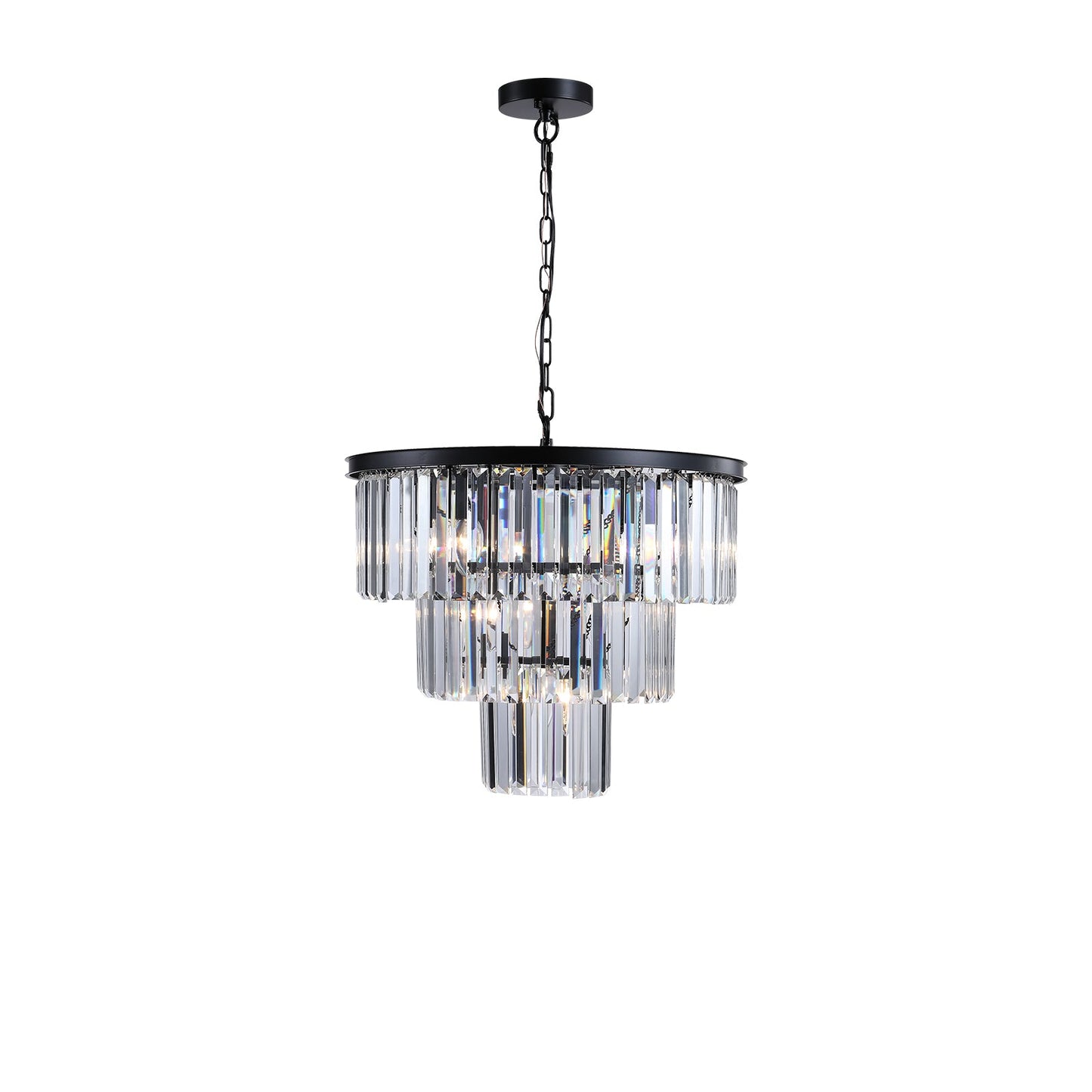 Candelabro de Cristal Negro de Lujo para Espacios Modernos