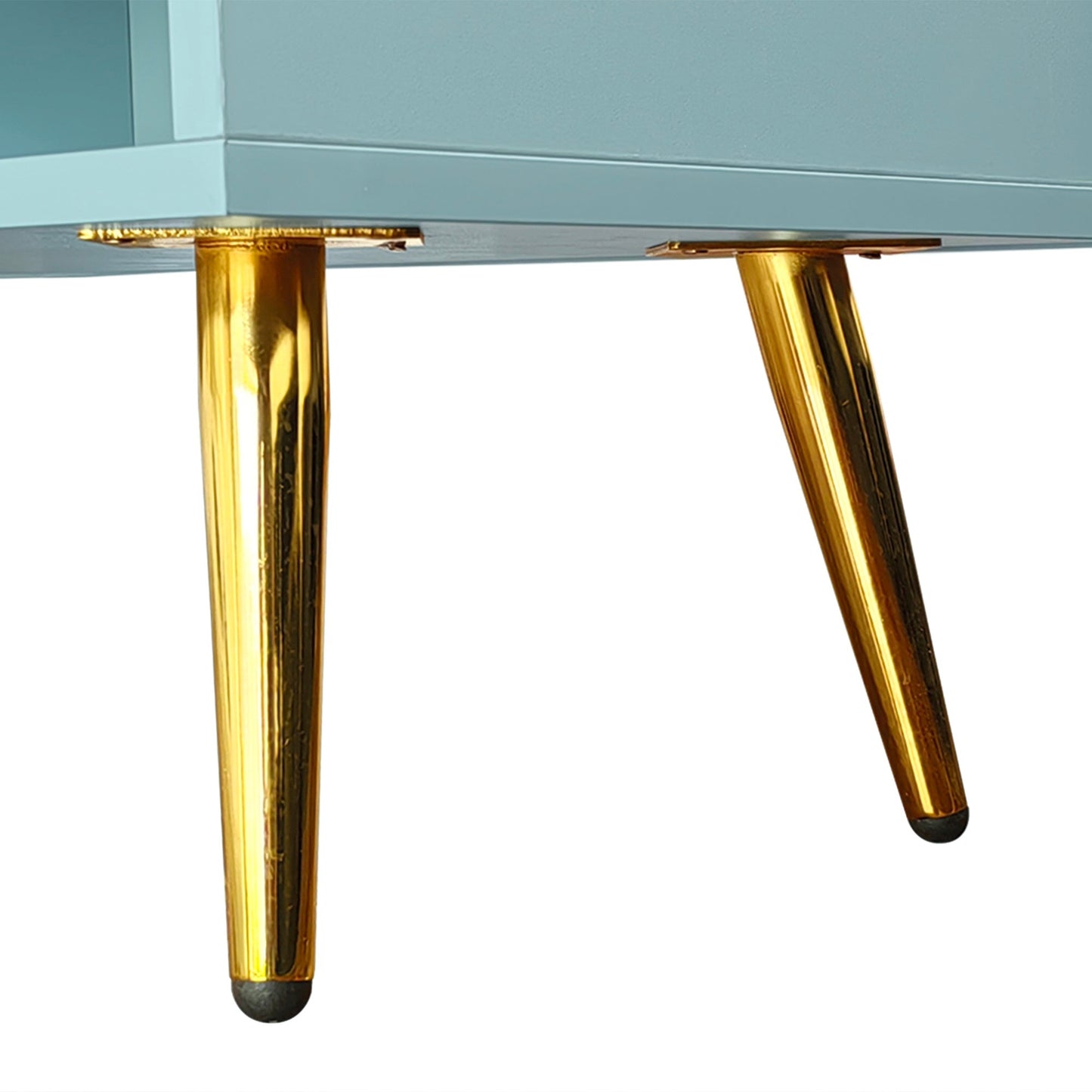 Modern Tiffany Blue Shoe Storage Bench with Cushions