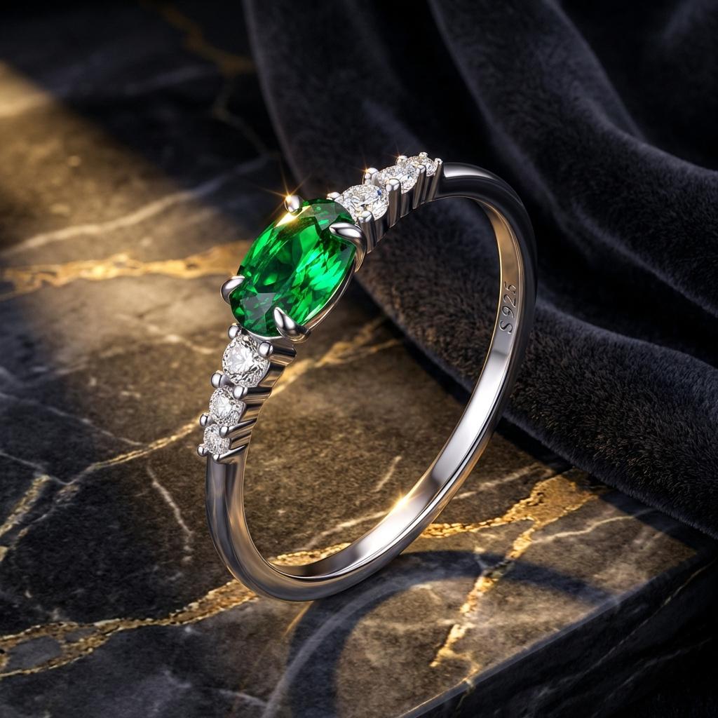 Elegant 925 Sterling Silver & Platinum Plated CZ Ring - Size 6.0