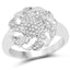 Bague en Argent Sterling Plaquée Or Jaune 14K avec Diamants de 0,28 Carat