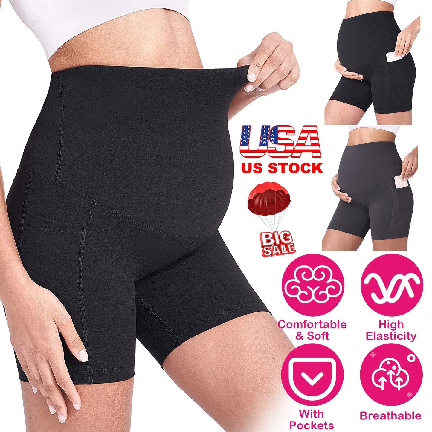 GBruno Women's Maternity Yoga Shorts