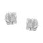Boucles d'oreilles en diamant taille ronde en argent sterling .925