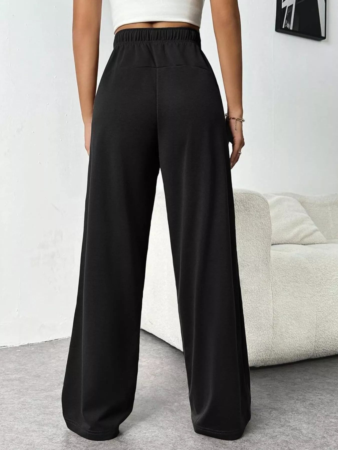 Pantalones de Pierna Ancha con Cuerda para un Estilo Sin Esfuerzo