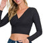 Zenana Ribbed Surplus Waist Band Long Sleeve Top