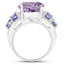 Bague en argent sterling avec améthyste de 6,62 carats, tanzanite et topaze blanche