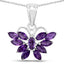 1.65 Carat Genuine Amethyst Butterfly Pendant in Sterling Silver