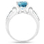 2.72 Carat London Blue Topaz & Blue Diamond Sterling Silver Ring