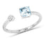 0.52 Carat Aquamarine and Diamond 14K White Gold Ring