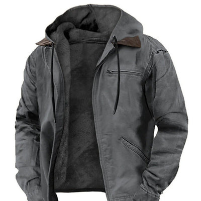 Veste à capuche imprimée numérique multicolore avec doublure marron