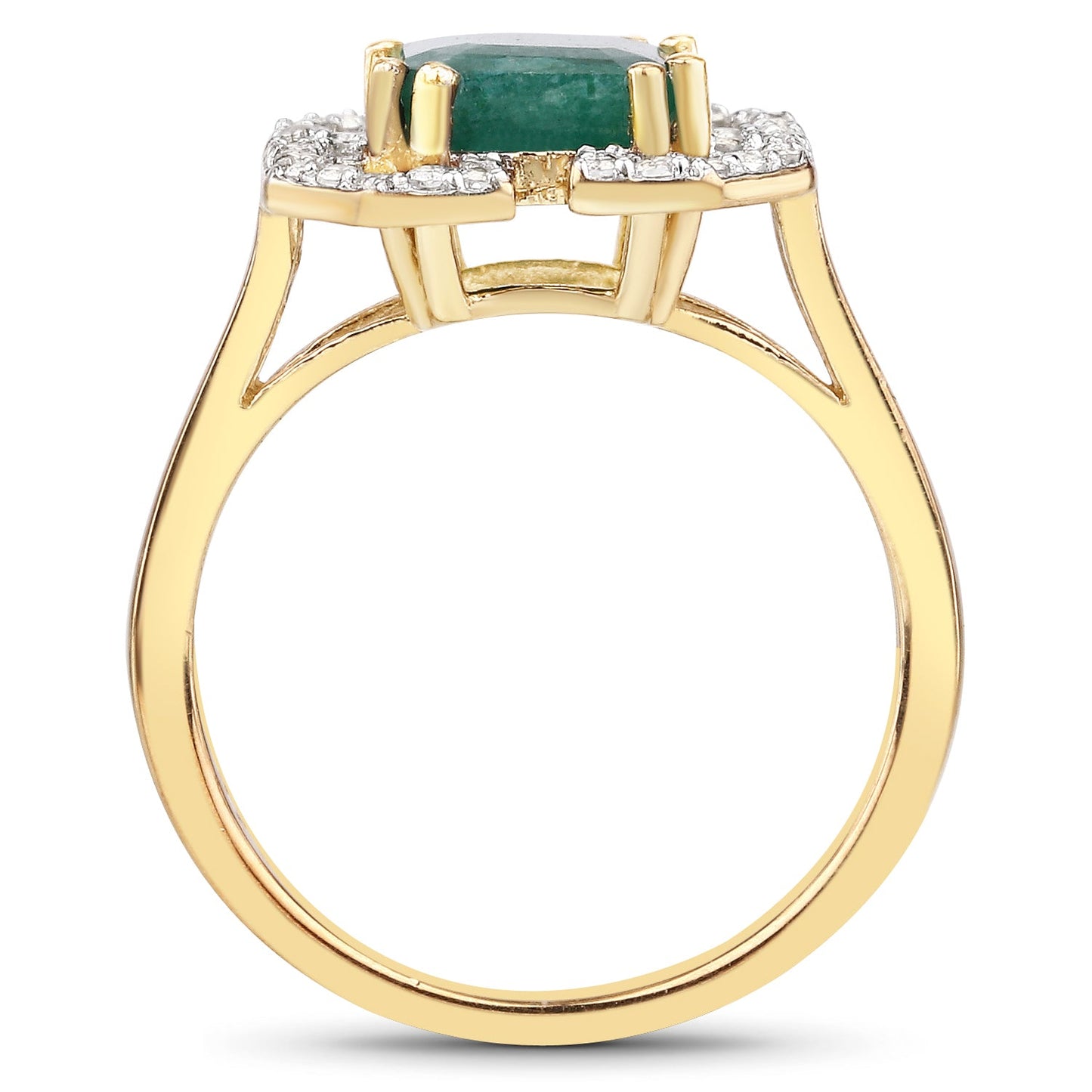 2.55 Carat Dyed Emerald & White Topaz Sterling Silver Ring
