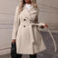 Women's Elegant Lace-up Slim-fit Woolen Coat