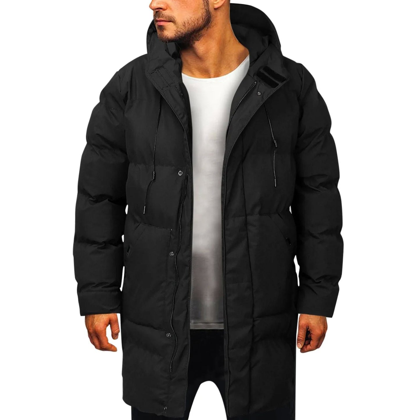 Premium Casual Hooded Long Snow Jacket for Men