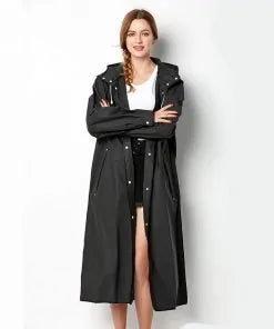 Chaqueta impermeable negra unisex