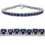 Bracelet en argent sterling avec saphirs bleus de 8,36 carats