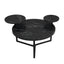 Modern coffee table with two display shelves, Black Faux marble surfaces, Tripod-inspired base,Rounded tabletop edges - Korvel