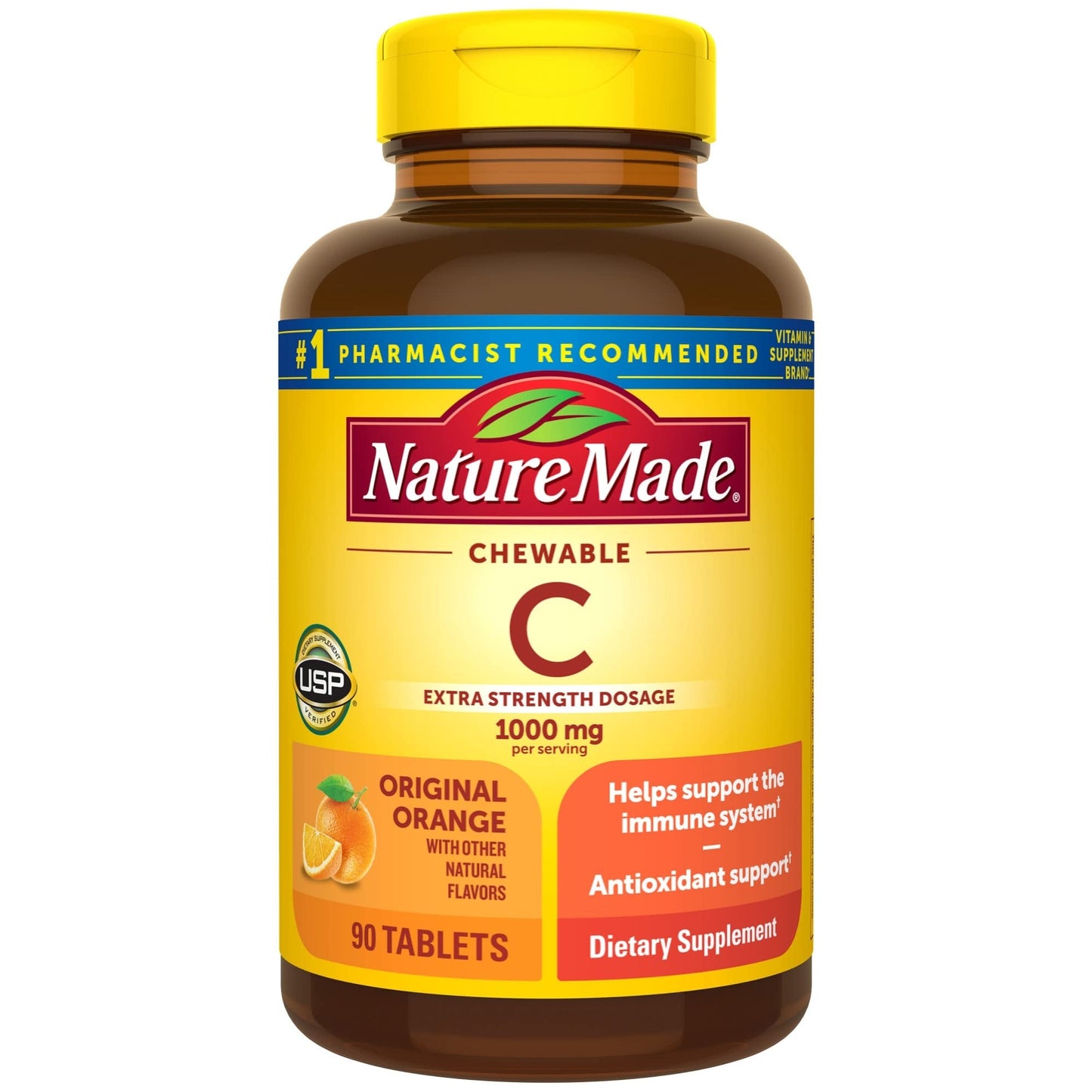 Nature Made Extra Strength Chewable Vitamin C 1000mg - 90 Tablets