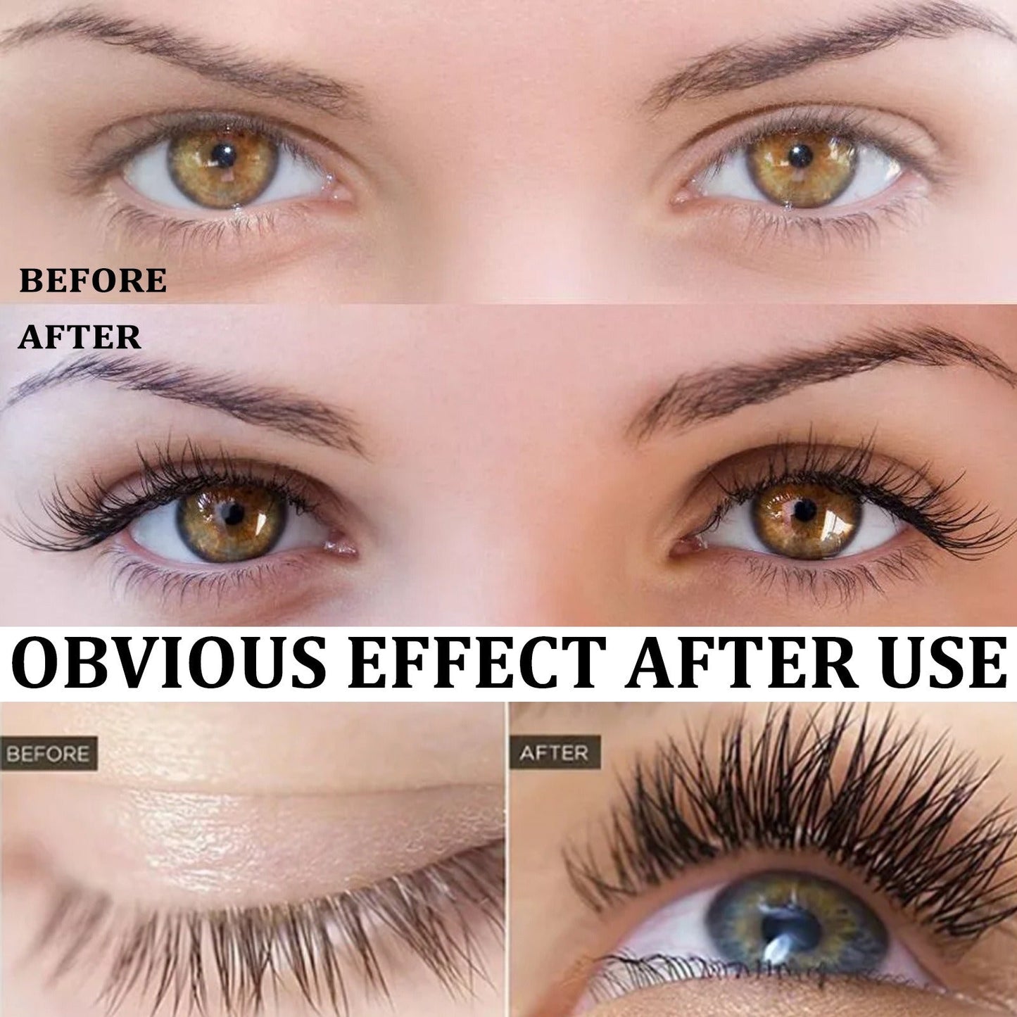 EELHOE Mascara Black Curling Eyelash Eyebrow Natural Beauty Mascara Moisturizing Traceless Long Lascara - Korvel