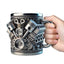 3D Engines - designed Stainless Steel Mug. Ideal for coffee/beer, a fun home & office drinking accessory. - Korvel