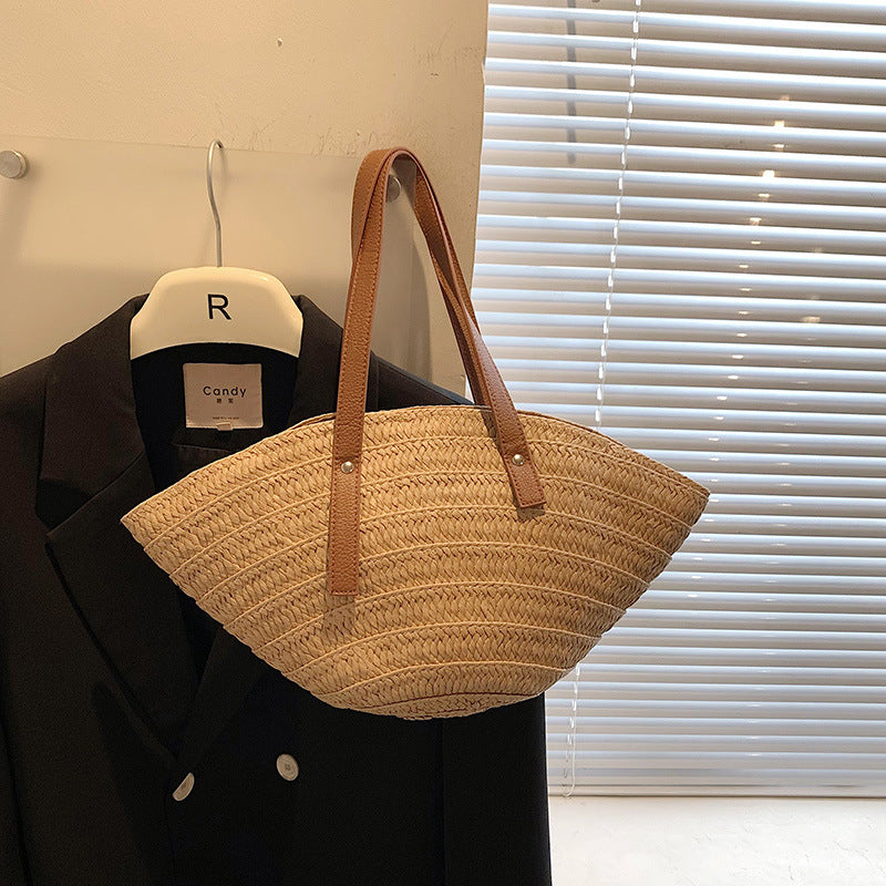 Sac de Plage en Paille Tissée
