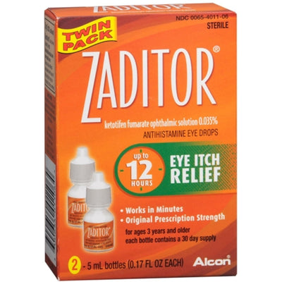 Zaditor Antihistamine Eye Itch Relief Drops - Twin Pack