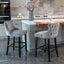 Conjunto de Taburetes de Barrotes de Terciopelo Contemporáneo - Gris