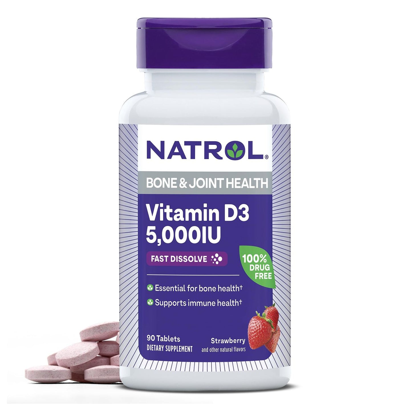 Vitamin D3 Td 5000 U - 90 Strawberry Tablets