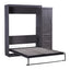 Full Size Gray Murphy Bed with Wardrobe and Drawers