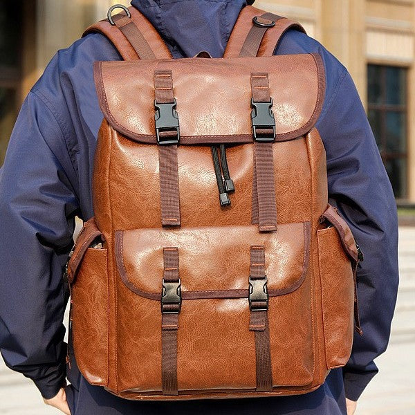 Premium PU Leather Business Outdoor Backpack