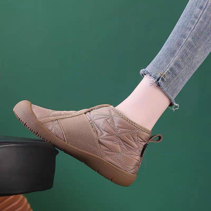 New Flat Snow Boots Winter Warm Non-slip Cotton Shoes Fashion Casual Waterproof Plush Ankle Boots - Korvel