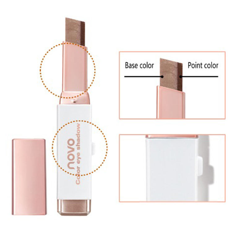 Eyeshadow Stick Stereo Gradient Shimmer Double Color Cream Pen Eye Makeup Cosmetics Tool - Korvel