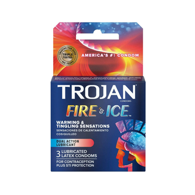 Préservatifs Trojan Pleasures Fire & Ice - Latex Premium, 3 Compte