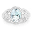 1.50 Carat Genuine Aquamarine Sterling Silver Engagement Ring