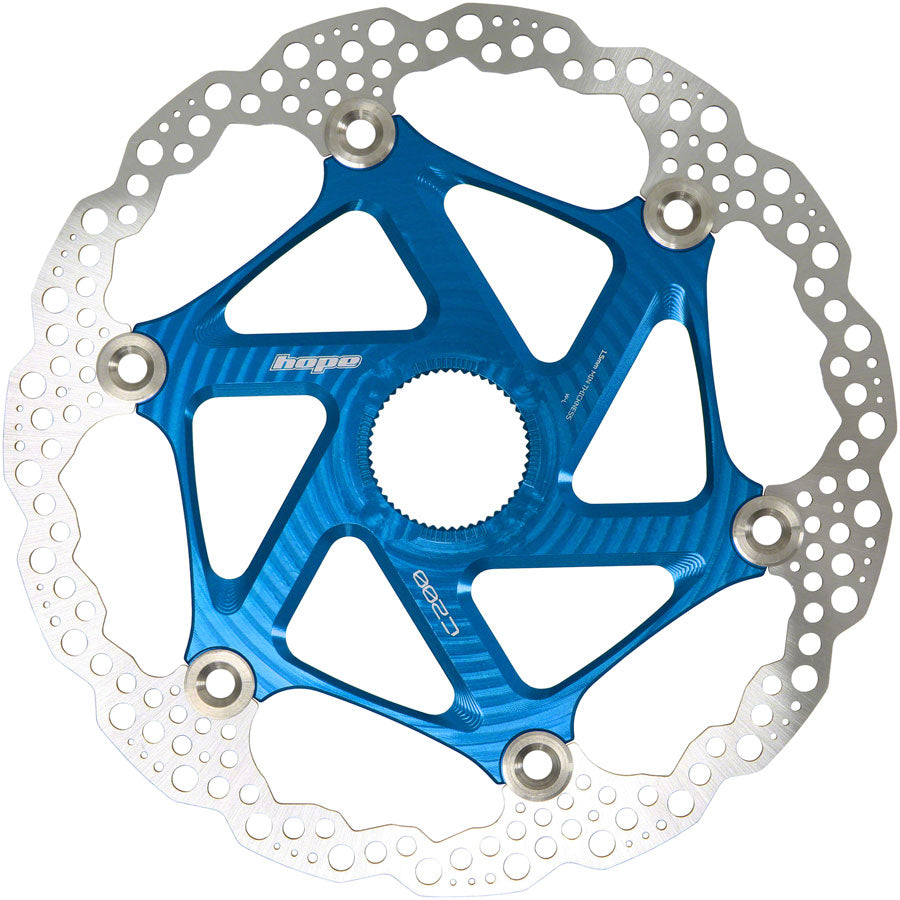 Hope MTB Floating Centre-Lock Disc Brake Rotor - 200mm Blue