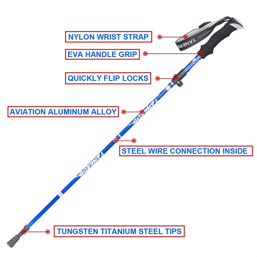Telescopic Anti-Shock Trekking Stick - Ultralight Aluminum