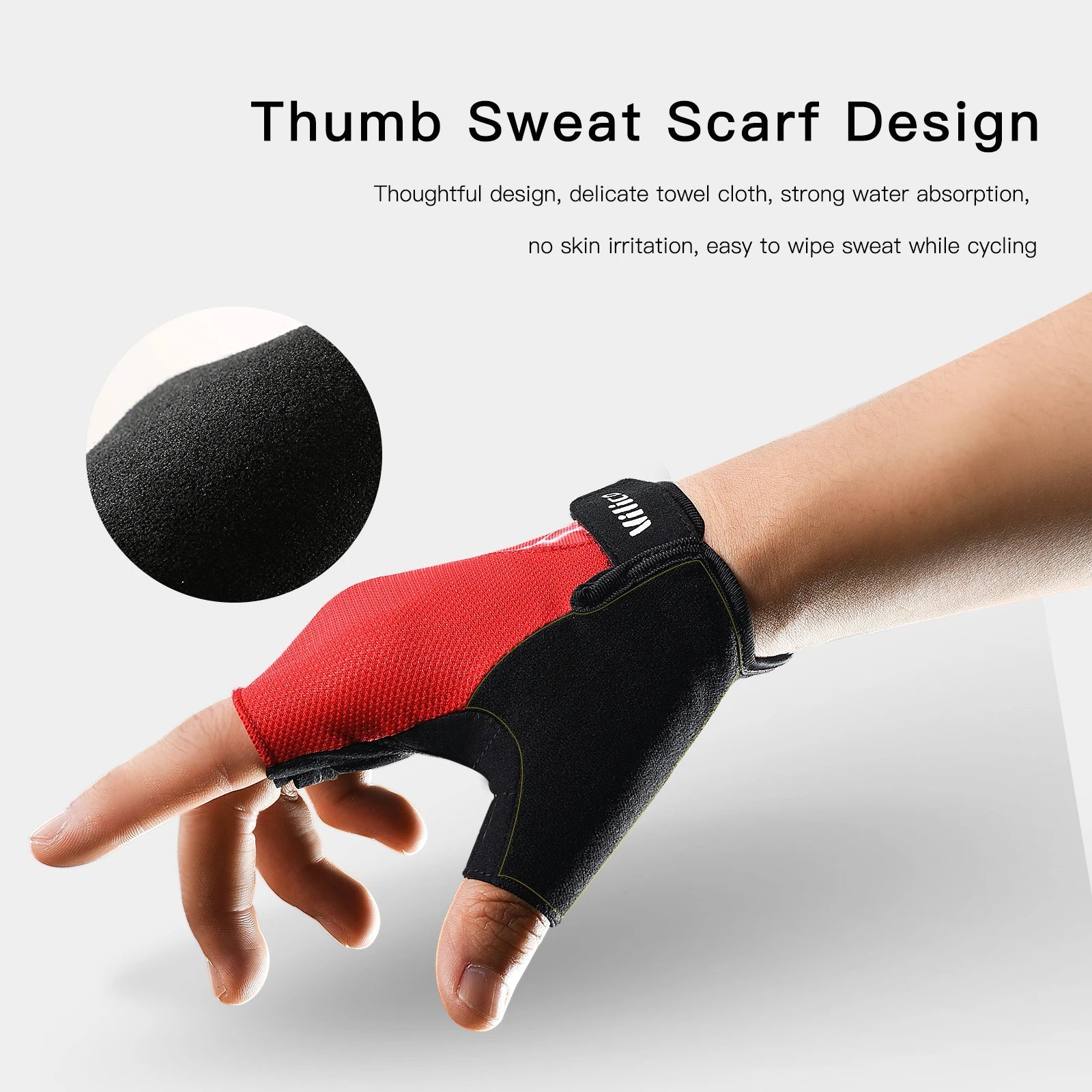 Outdoor Sports Fitness Half Finger Cycling Gloves Silicone Shock Absorbent Breathable Wear Resistant Half Finger Cycling Gloves - Korvel