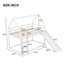 Twin Size Bunk House Bed with Slide and Ladder White - Korvel