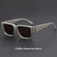 Lunettes de soleil carrées épaisses bleu gris - Style rétro