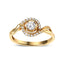 Anillo de Compromiso en Oro Amarillo de 14K con Diamantes Halo de 1/3 Cttw - Talla 7